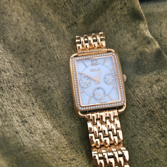 Relic Other - Relic Gold Rectangular Watch with Silver Accents